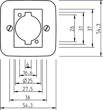 Busch-Jaeger XLR-Zentralscheibe 2553-212 | 1724-0-0624 Busch-Jaeger XLR-Zentralscheibe 2553-212 | 1724-0-0624