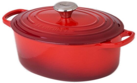 Le Creuset Brter 29 cm oval kirschrot