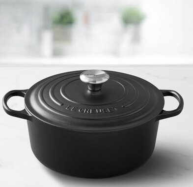 Le Creuset Brter Signature 26 cm rund schwarz