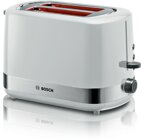 Bosch TAT6A511 Toaster Wei mit Brtchenaufsatz und Krmelschublade