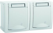 HHG 90591188-DE Schuko Steckdose 2fach waagr