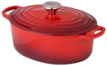 Le Creuset Signature Brter oval 33 cm kischrot, Emaille hell