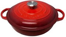 Le Creuset Gourmet-Profitopf rund 30 cm kirschrot, Emaille hell