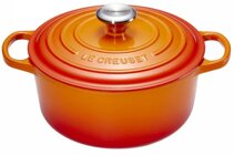 Le Creuset Signature Brter rund 24 cm ofenrot, Emaille hell