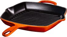 Le Creuset Grillpfanne quadratisch 26 cm ofenrot, Emaille dunkel