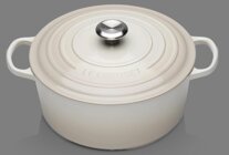LE CREUSET Signature Brter 22 cm rund Meringue, Emaille dunkel